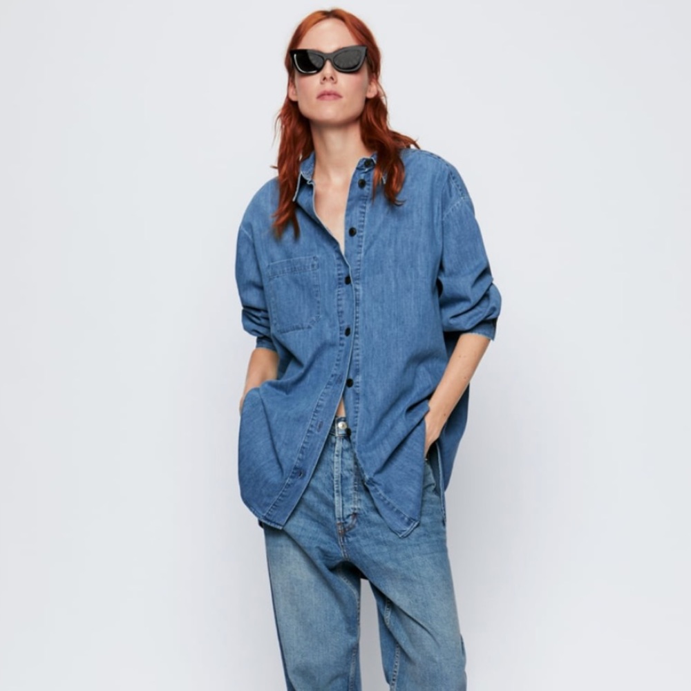 ZARA Oversized Jeans Shirt 💕